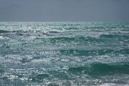 Tranquil ocean wave motion. Summer sea breeze. Sea nature backdrop. Peaceful ocean. Dreamy ocean...