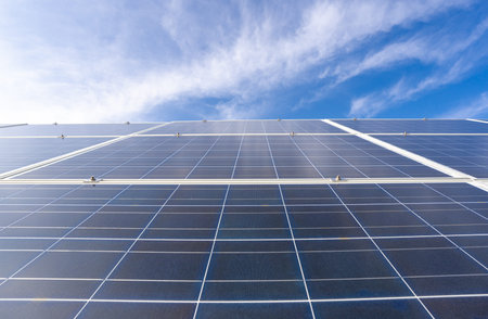 Solar power. Solar panel and sun energy. Electric from sunlight. Energy from the sun powers....
