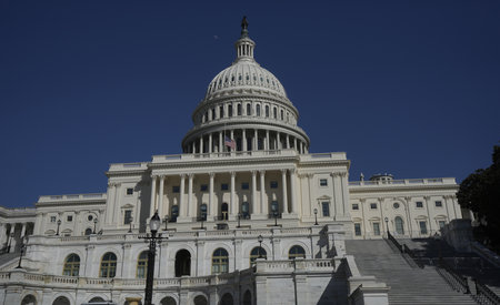 Washington DC Capitol dome. Congress and Senate building. American federal government house....
