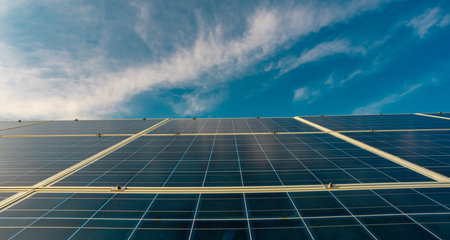 Panel installation on rooftops. Solar solutions for green living. Power from solar is renewable....