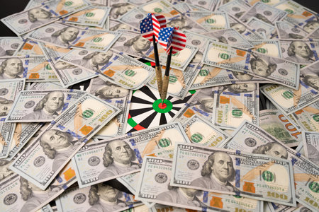 Business success with money. Financial goals. Strategy for financial goal. Finance concept with...