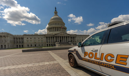 Police car in Washington DC. Police near Congress. Capitol Hill security. American police....