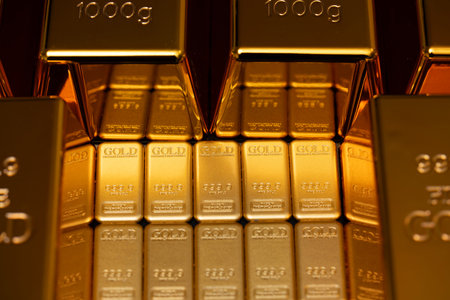 Gold bar in golden luxury. Gold bar in investment. Gold bar in precious metal for luxury bullion....