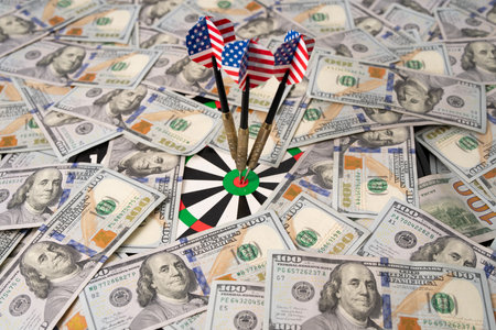 Business success with money. Financial goals. Strategy for financial goal.の写真素材