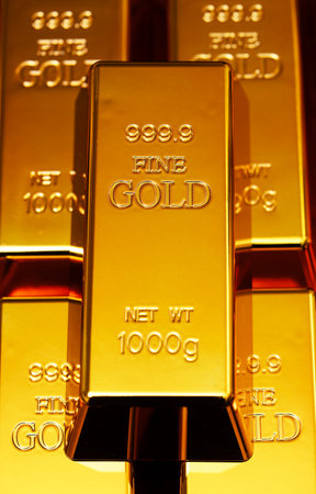 Gold bar in precious metal for luxury bullion. Luxury gold bullion. Gold bar in investment. Gold for...