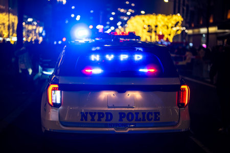 New York Police Department. NYPD police car emergency response.