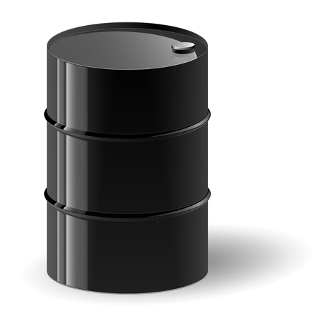 Black oil barrel vector illustration. Isolated oil barrel on white background.のイラスト素材