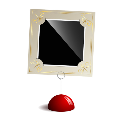 Stand with clip for photos with black fotoのイラスト素材