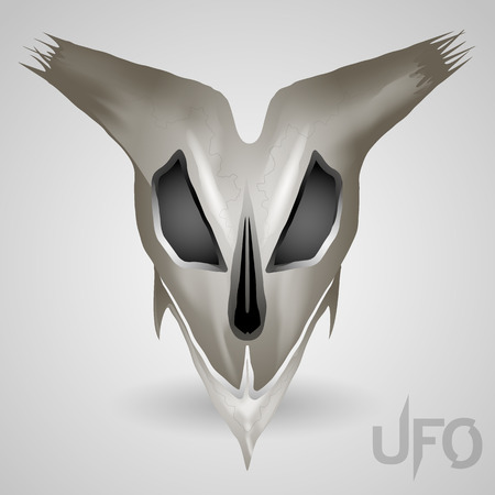 big and gray skull and jaw of alienのイラスト素材