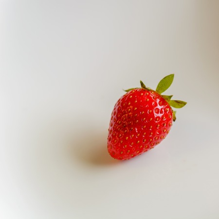 Red and fresh Strawberry on white backgroundの写真素材