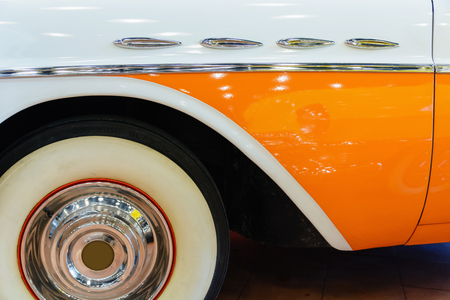 parts and pieces of the old vintage cars. Images of close-up.の写真素材