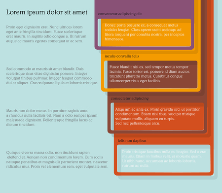 Infographics. Four consecutive frame elements of different colors with lots of room for text and descriptions.のイラスト素材