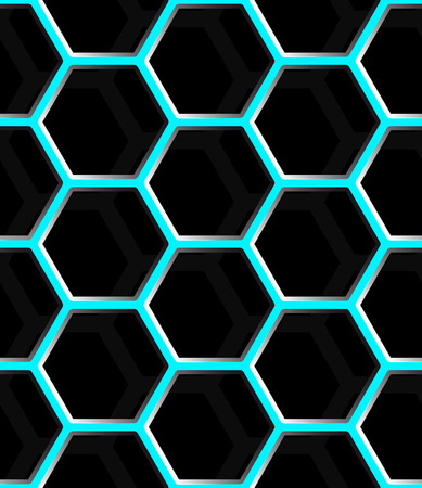 Seamless abstract honeycomb mesh background - hexagons. Color grey with shadows.のイラスト素材