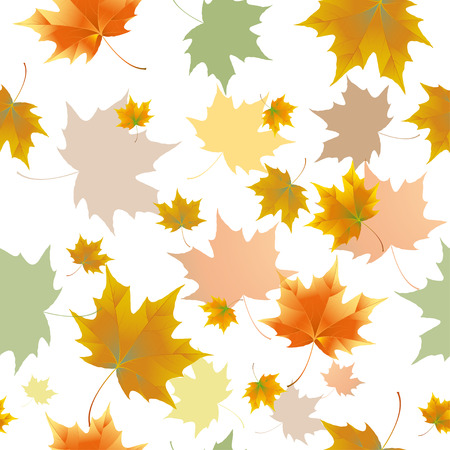 Seamless background pattern of autumn leaves. Falling Leavesのイラスト素材
