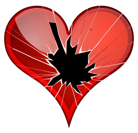 Broken hearts. Dislike, sadness, shattered, rupture break up themes Vector heartsのイラスト素材