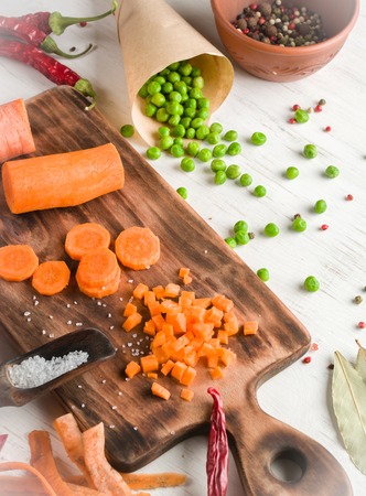 mixed vegetables on white wooden background. Copy space.の写真素材