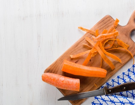 mixed vegetables on white wooden background. Copy space.の写真素材