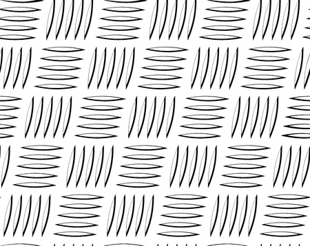 Metal corrugated sheet with oblique incision for industrial floors and walls. Black and white.のイラスト素材