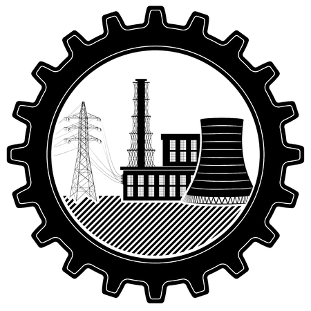 The logo is industrial. Thermal and nuclear power plant.のイラスト素材