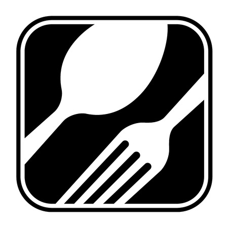 Abstract black icon for a restaurant, kitchen or cafe. Suitable for printing on menus. A simple drawing.のイラスト素材