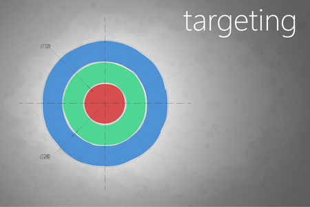The goal is drawn on a concrete wall. Target and target or reach a goal. Place for text or article. Copy space.の写真素材