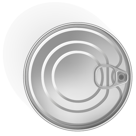 Tin can with a ring. Realistic look. Place for labels and stickersのイラスト素材