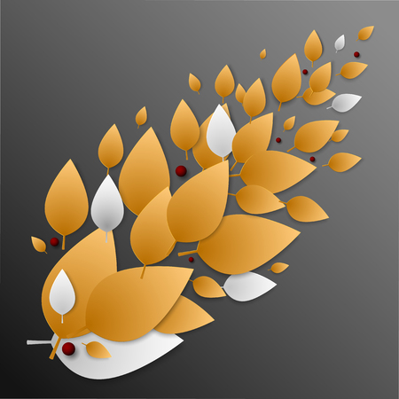 The background image of green leaves located diagonally. Backdrop for articles on ecology, clean products or autumn and harvestingのイラスト素材