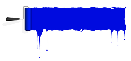Frame for text or infographics in the form of a paint roller and a trace of paint on the wall. Place for text. Copy space.のイラスト素材