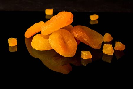 Healthy dried apricot. Procurement for the future. Long storage of vitamin supplements in food.の写真素材