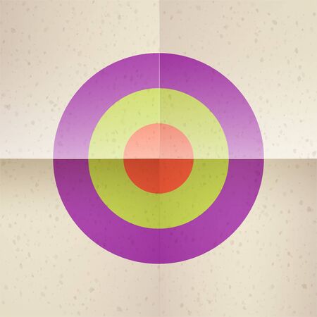 The target is on a folded piece of paper. Old yellowed paper. paper bends.のイラスト素材