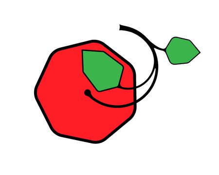 Vector illustration of apple  . Red and green.のイラスト素材