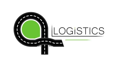 Emlem of a logistics company or road service. road construction. Shipping. Transport interchange.のイラスト素材
