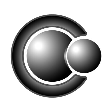The symbol of two steel balls and the letter C.のイラスト素材