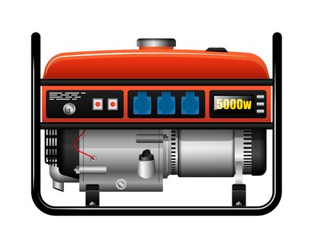 Portable portable electric generator. Power outage. Accident or accident. Spare power supply.のイラスト素材