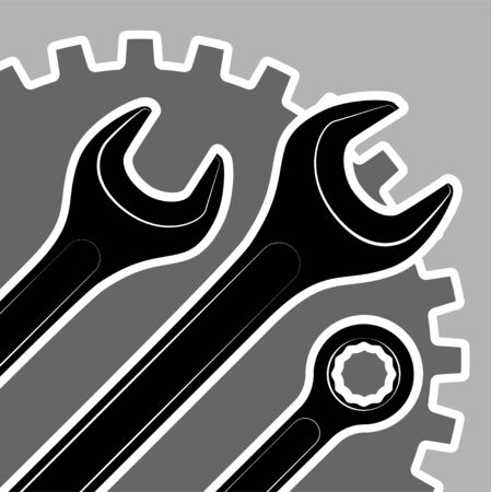 Logo or emblem for car service and garage. High-quality car repair and maintenance.のイラスト素材