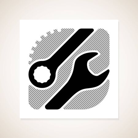 Logo or emblem for car service and garage. High-quality car repair and maintenance.のイラスト素材