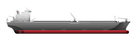 A huge ship tanker. Gas trade. Transporting chartered goods.のイラスト素材