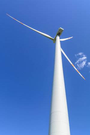 Wind power plant. Regenerative energy. Wind power generator. Concept of equipment for regenerative energy.の写真素材