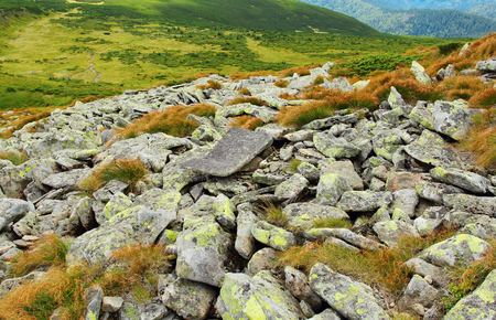 Rocky route in Carpathian mountains, Ukraineの写真素材