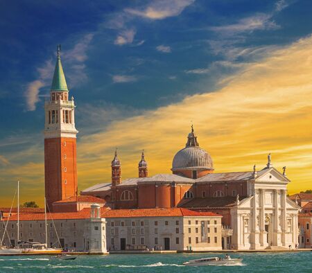 Basilica San Giorgio Maggiore is a 16th-century benedictine church on the island of the same name in Venice, Italyの写真素材