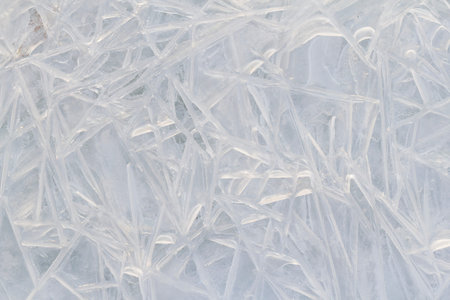 Detailed pattern of frozen water - ice background. 