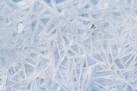 Detailed pattern of frozen water - ice background. 