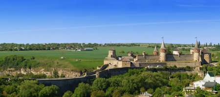Panoramic view on the Castle in Kamyanets-Podilsky, Ukraine