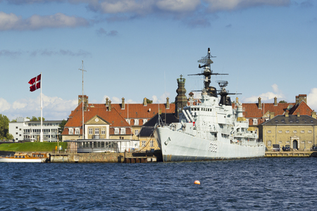 Copenhagen, Denmark - September 10, 2017: HDMS Peder Skram F352 was a Peder Skram-class frigate in the Royal Danish Navy which was in use until 1990. It is now docked at Holmen in Copenhagen, Denmarkのeditorial素材