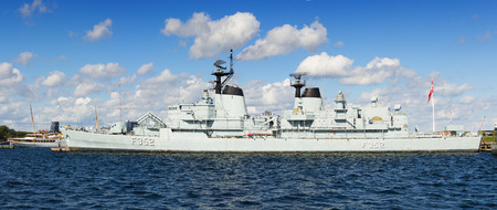Copenhagen, Denmark - September 10, 2017: HDMS Peder Skram F352 was a Peder Skram-class frigate in the Royal Danish Navy which was in use until 1990. It is now docked at Holmen in Copenhagen, Denmarkのeditorial素材