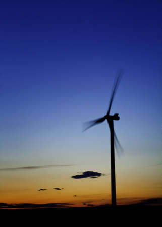 Wind Turbine Renewable Energy at Sunsetの写真素材