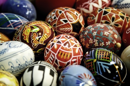 Hand Decorated Easter Eggsの写真素材