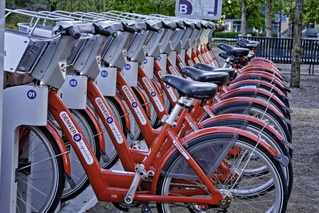 Denver B-Cycle Station at Riverfront Parkのeditorial素材