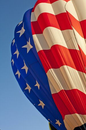 Stars and Stripes American Flag Hot Air Balloonの写真素材