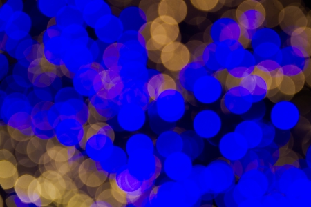 Blue and white Christmas lights bokehの写真素材